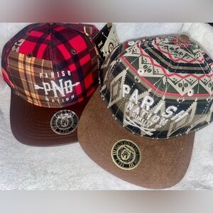 Two (2) Parish Nation 100% Authentic SnapBack Adjustable Baseball Hats Caps NWT